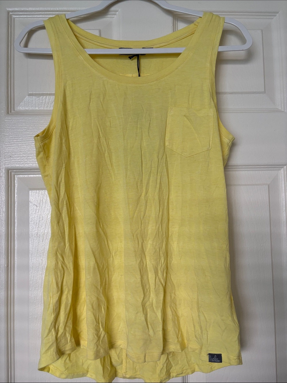 Prana Yellow Women's Tank Top with Chest Pocket